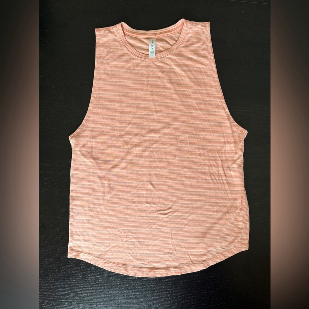 Athleta Cloudlight Stripe Muscle Tank in Orange Size S